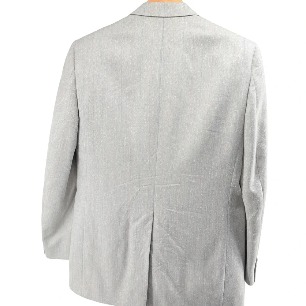 Beautiful Vtg Mens Gray Pinstripe Blazer Two Button Sport Coat USA‎ 44R